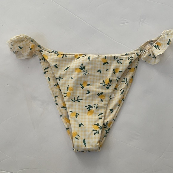 Bound by Bond Eye yellow lemon frill of it brief limonada bikini bottoms L NWT - Picture 2 of 4